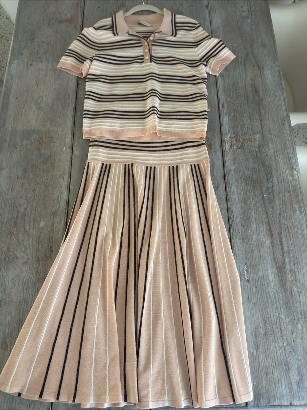 Zimmerman Knit Polo Top and Pleated Skirt Set